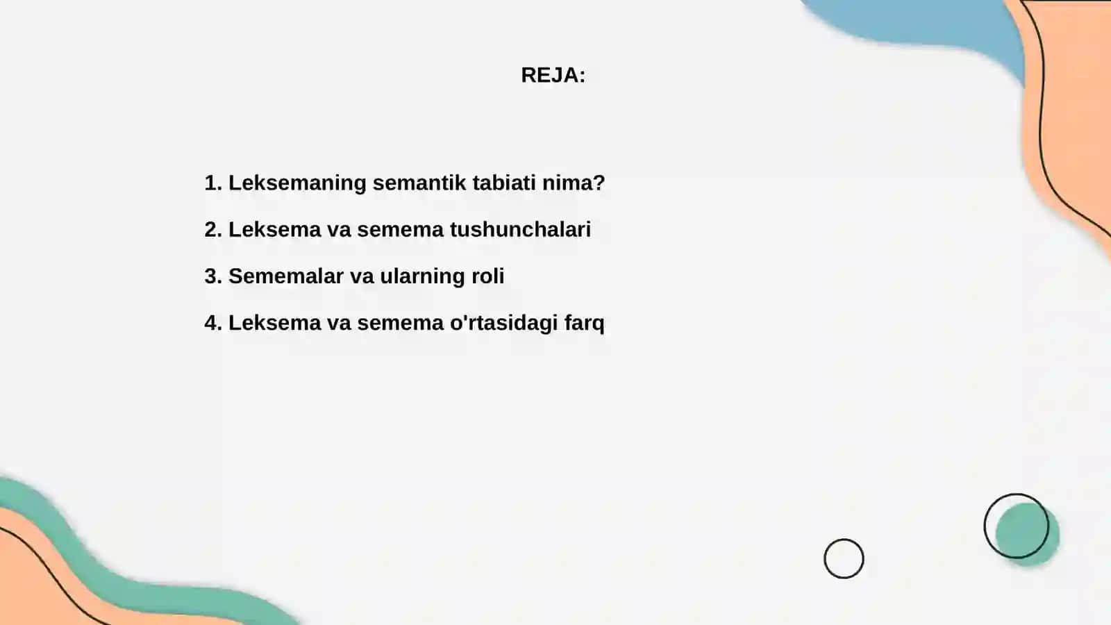 Leksemaning semantik tabiati:leksema va semema 2