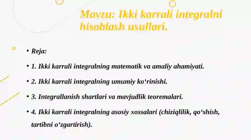 Ikkikarrali Integralni Hisoblash Usullari 2