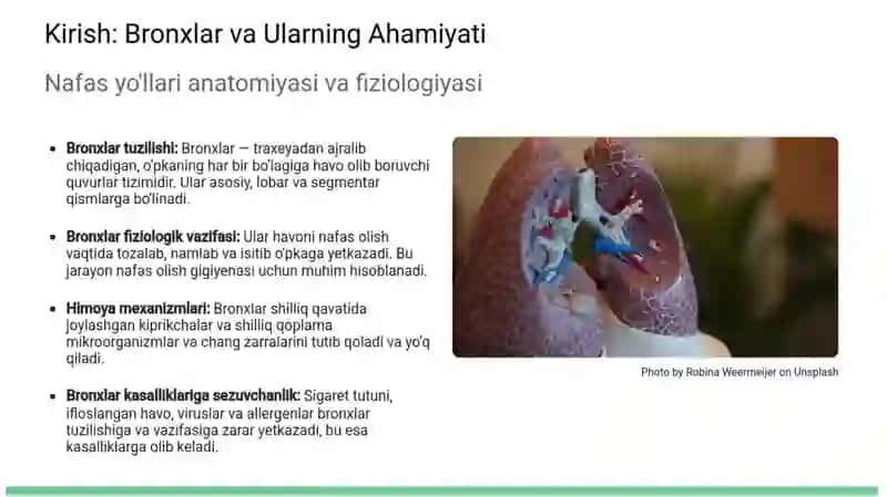 BRONXLAR O'TKAZUVCHANLIGINING BUZILISH SINDROMI. Oʻtkir va Surunkali Bronxit. 2