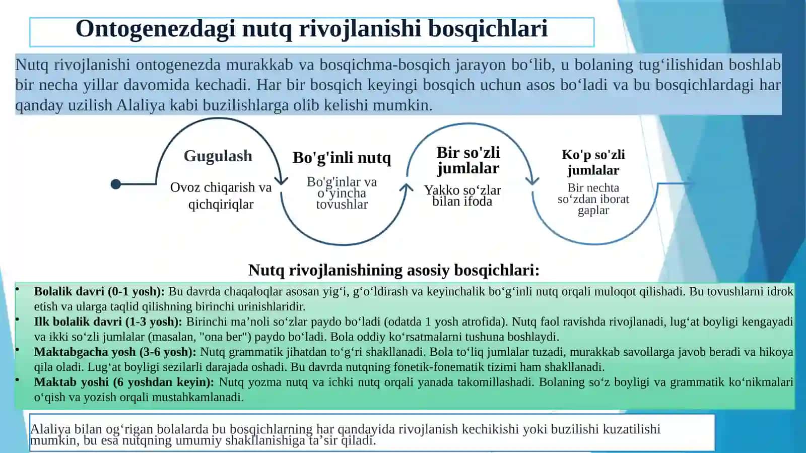 Ontogenezdagi nutq rivojlanishi bosqichlari 2