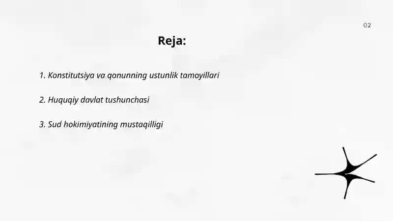 Konistitutsiya va qonunning ustunligi. Huquq ustuvorligi va konistitutsiyang ustunligi 2