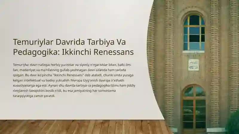 TemuriylardavridaIIRenessans:ta’lim-tarbiyavapedagogikag‘oyalaritaraqqiyoti 2