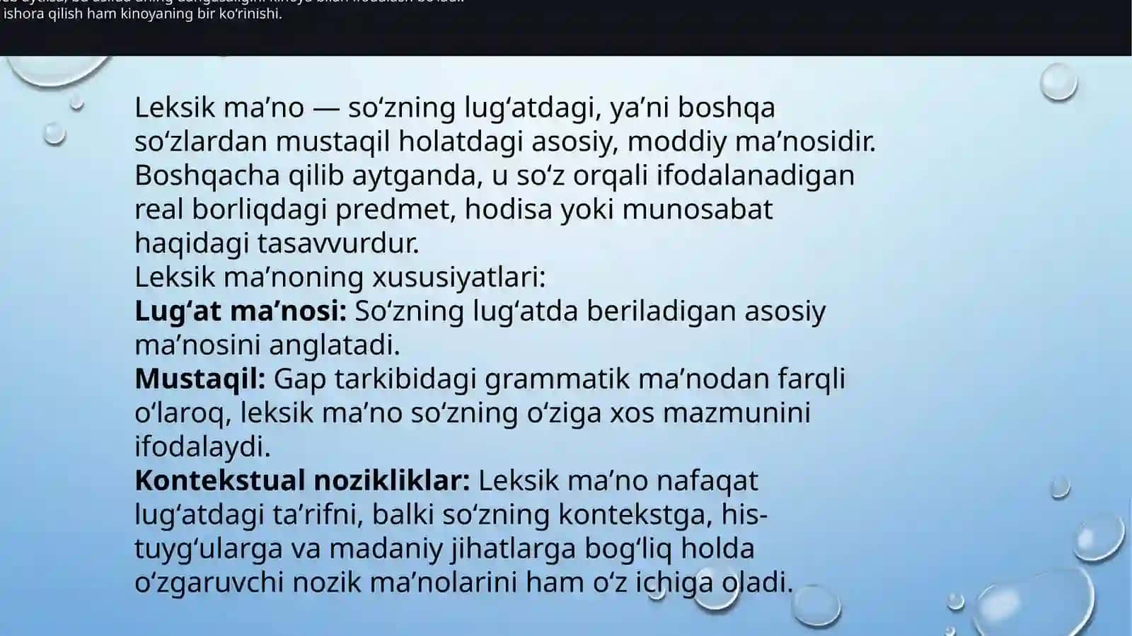Leksikologiya. So’zning leksik va grammatik ma’nosi.Ma’no ko’chish turlari 2