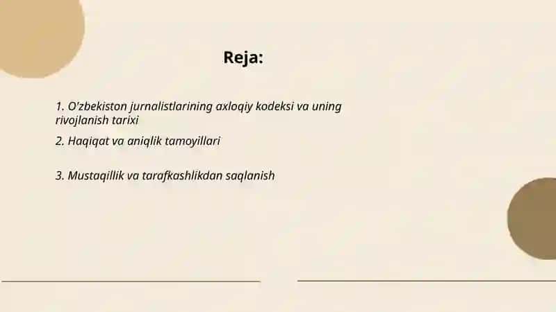 O'zbekiston jurnalistlarining axloqiy me'yorlari 2