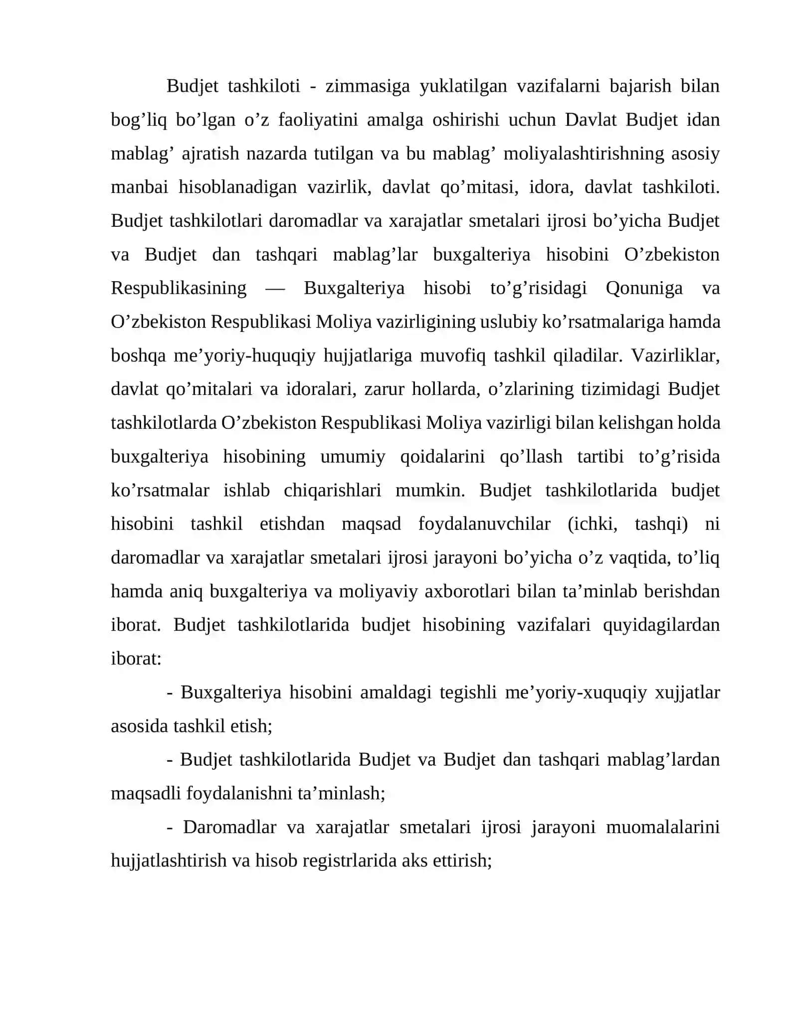 Budjet tashkilotlarida budjet mablag'laridan maqsadli va samarali foydalanishni ta'minlashda budjet hisobining roli 2