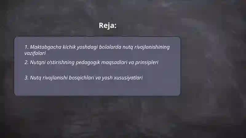 Maktabgacha kichik yoshdagi bolalar nutqini ustirishning vazifalari metodlari va vositalari 2