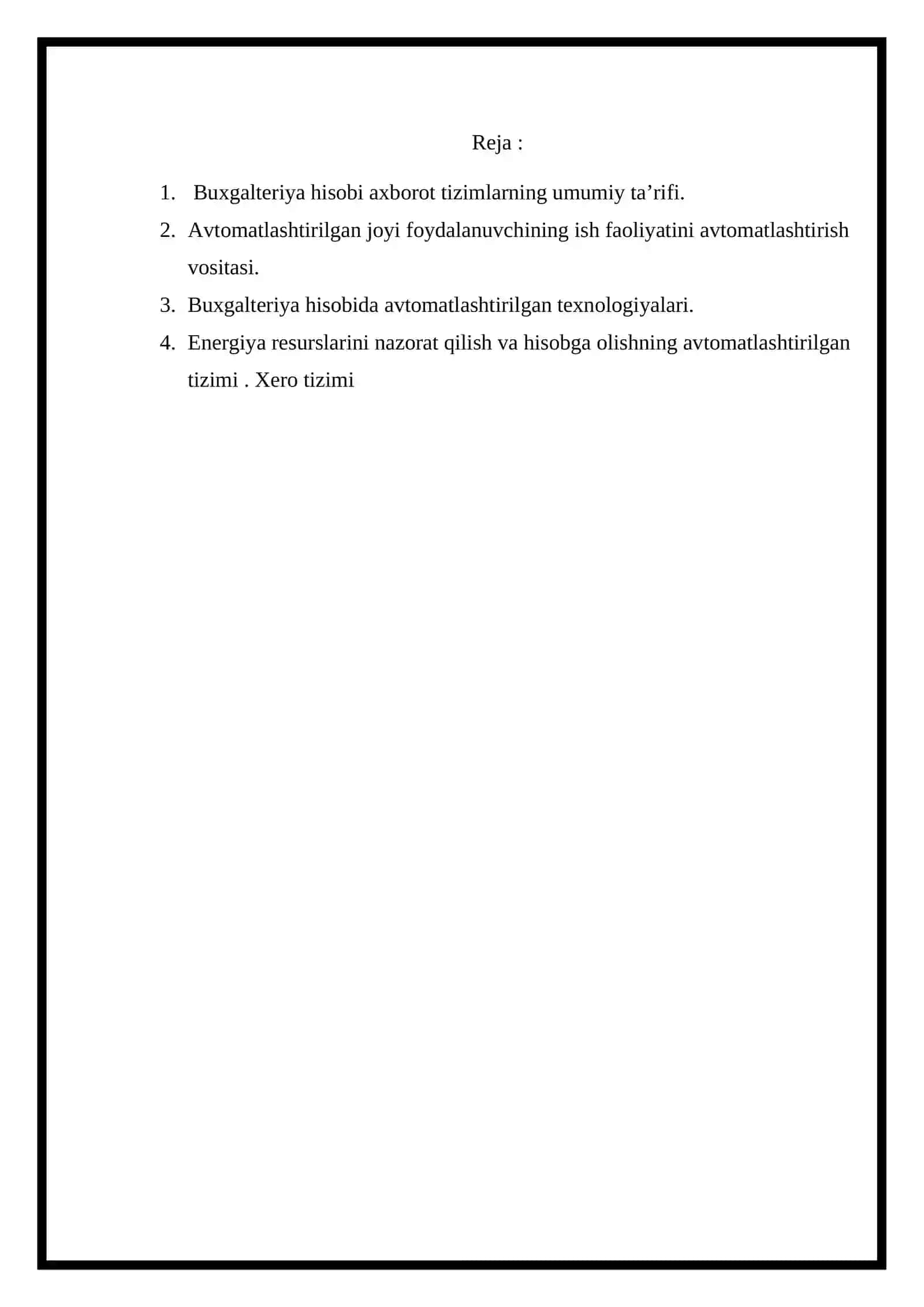 Buxgalteriya hisobida qo’llaniladigan axborotlashgan tizim (Xero misolida) 2