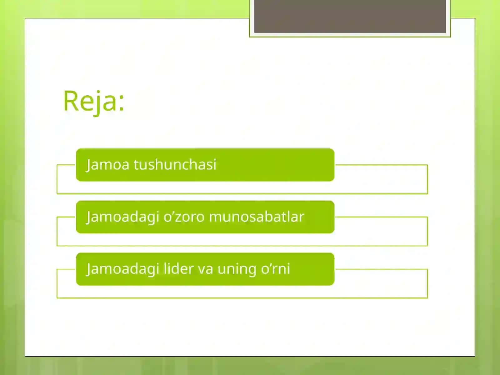 O’quv jarayonini tashkil etishda jamoaning o’rni 2
