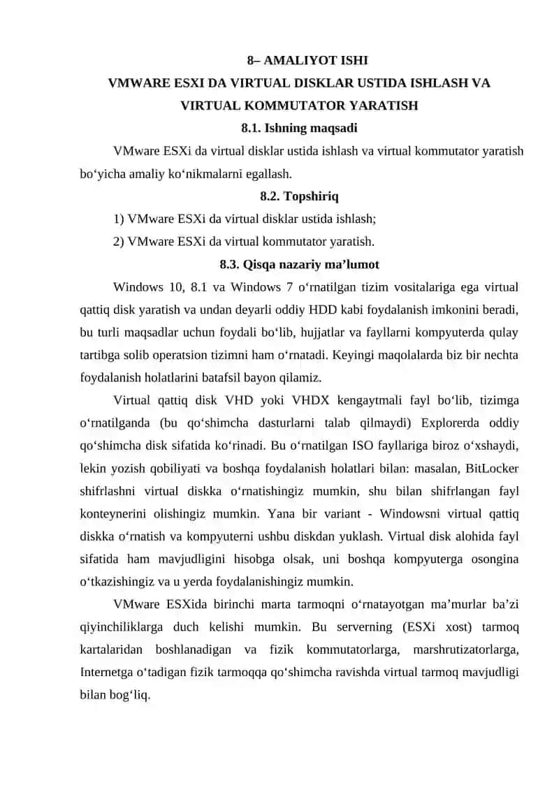 Virtual tarmoq texnologiyasi 2