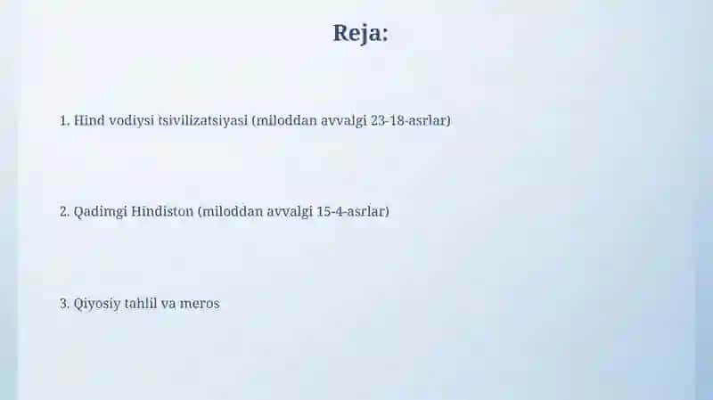 Ilk Hind sivilizatsiyasi (m. av. XXIII-XVIII asrlar) 2