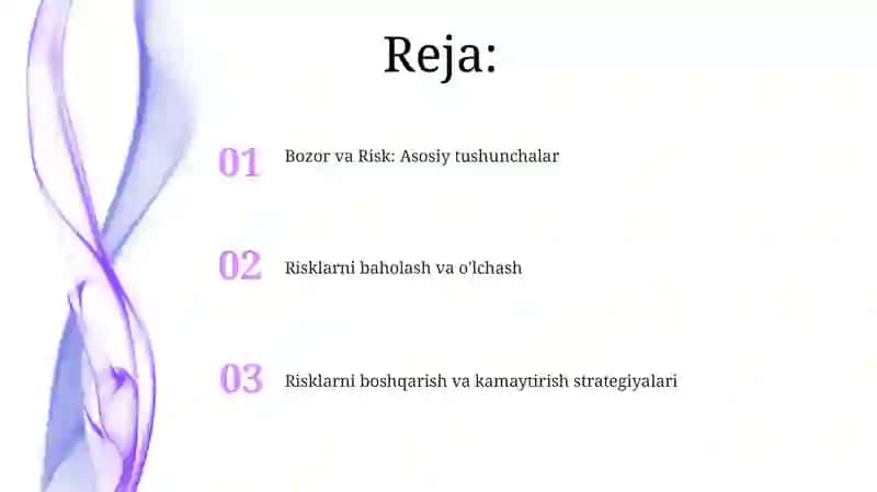 Bozor va Risk: Asosiy tushunchalar 2