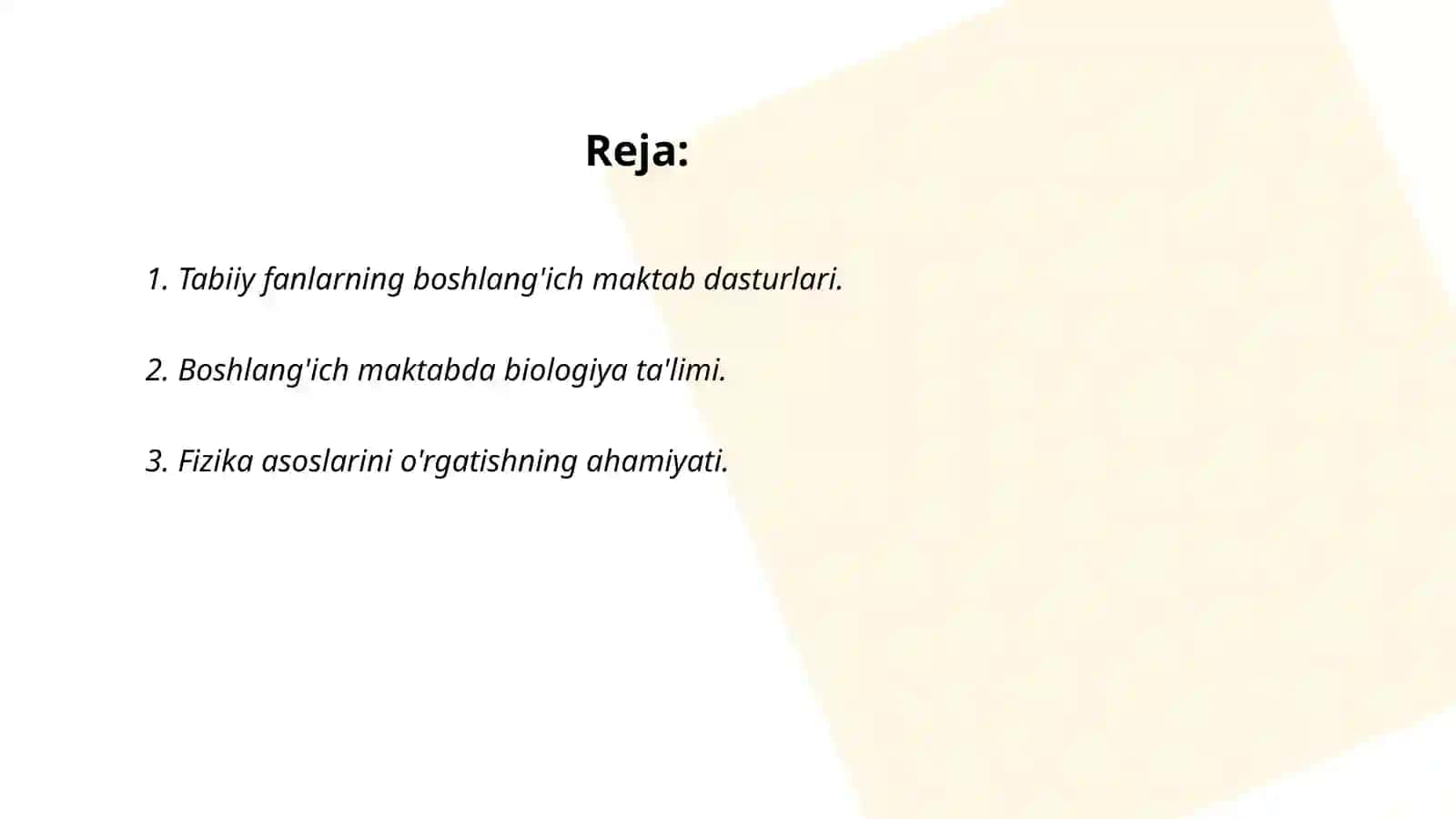 Tabiiy fanlarning boshlang'ich maktab dasturlari 2