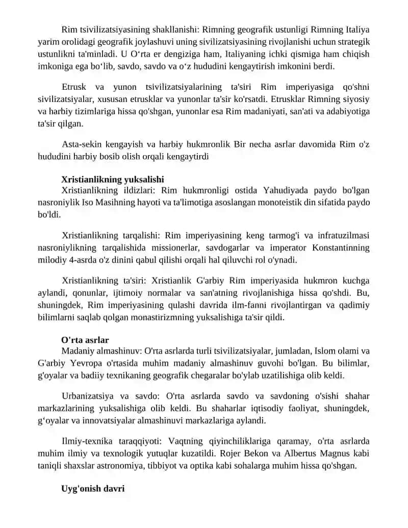 Garb Sivilizatsiyasining Vujudga Kelishi 2