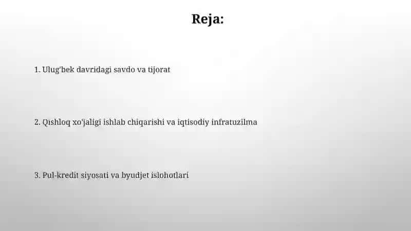 Mirzo Ulug'bekning iqtisodiy qarashlari 2