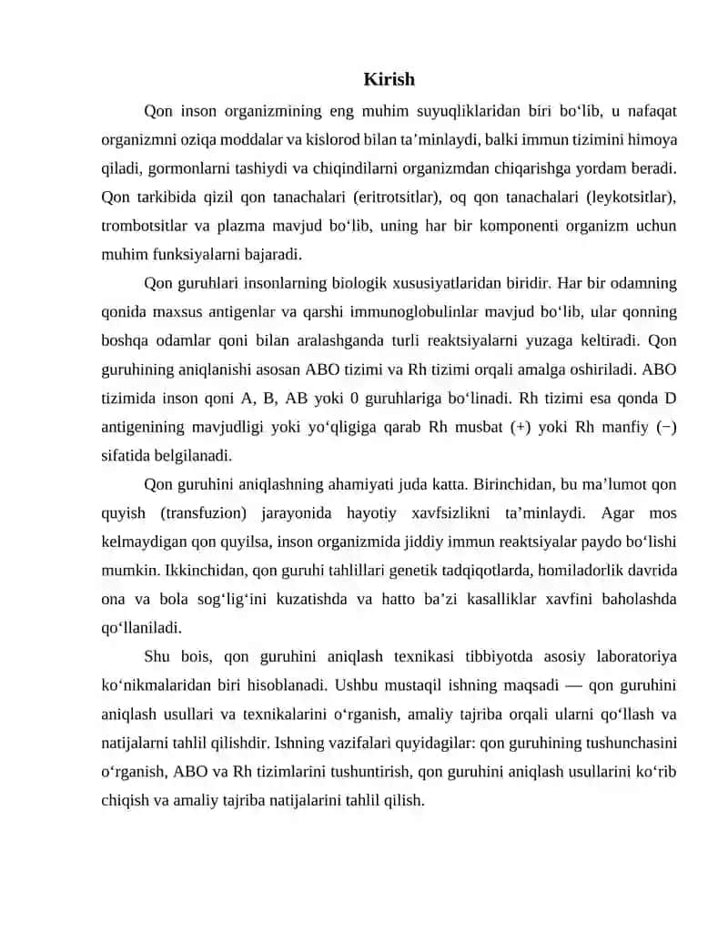 Qon guruxini aniqlash texnikasi 2