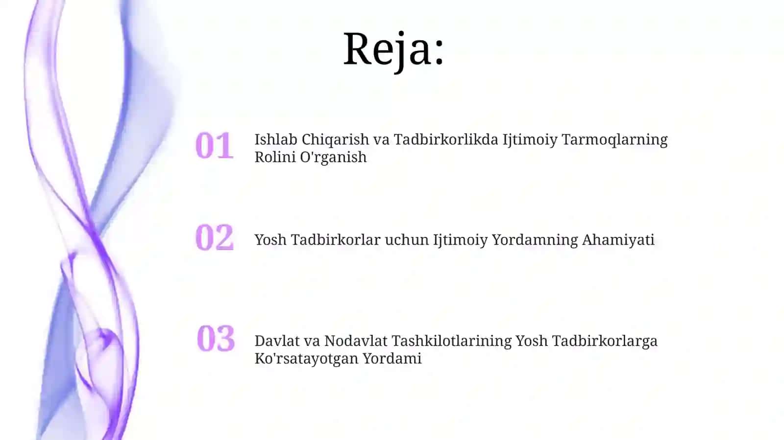 Kelajakdagi rejalar va istiqbollar 2