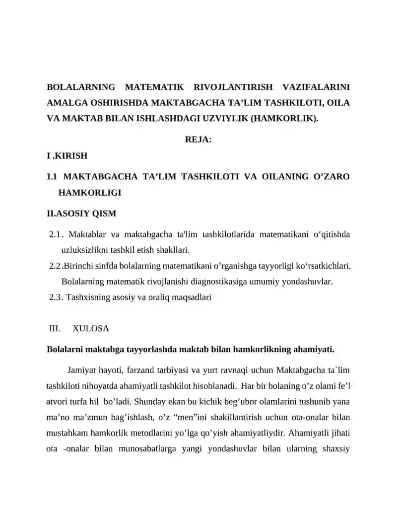 ELEMENTAR MATEMATIK TASAVVURLARNI SHAKLLANTIRISH 2