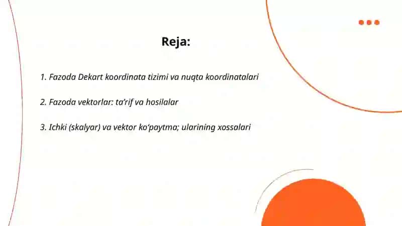 Fazoda analitik geometriya elementlari 2