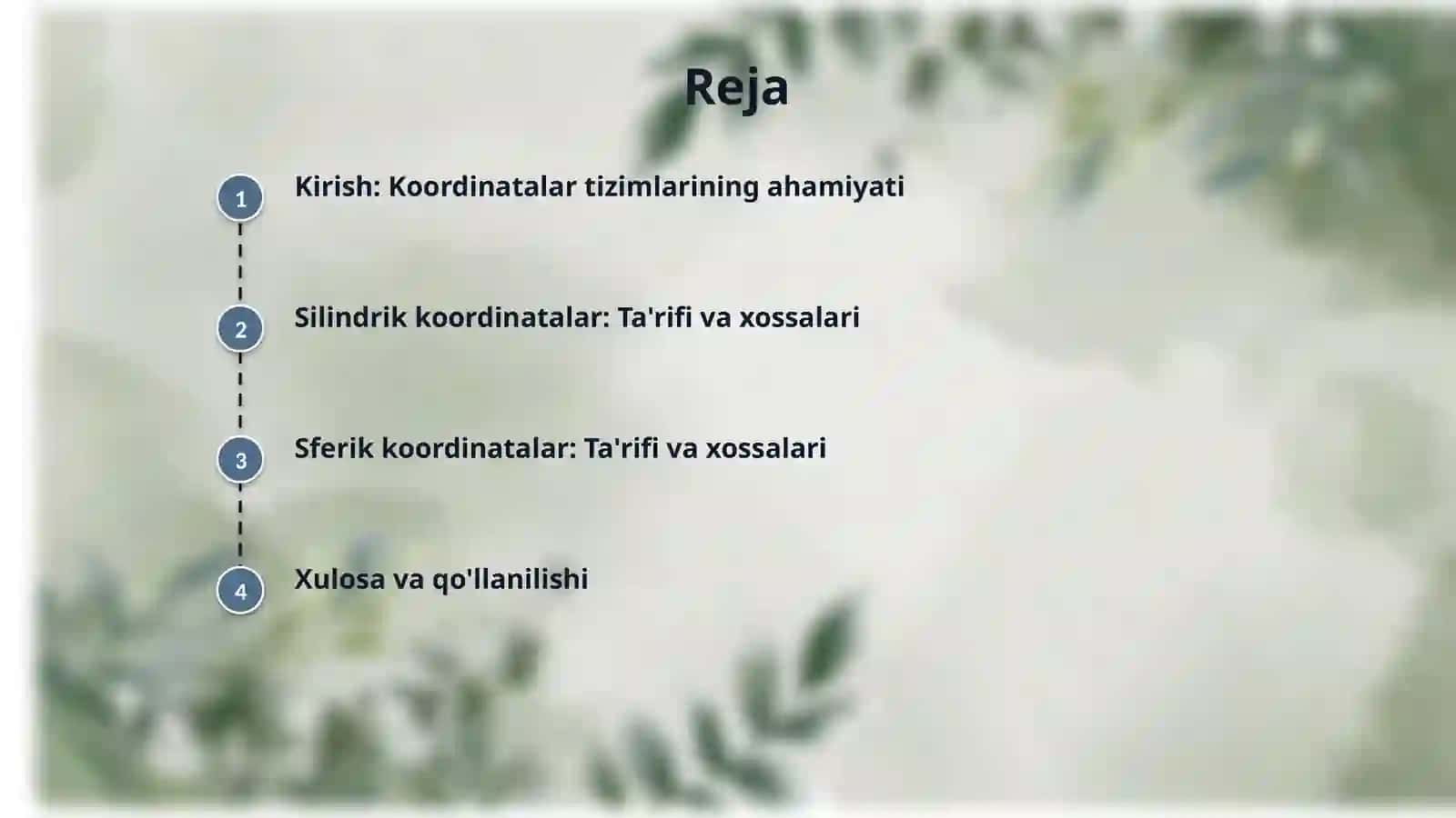 Silindrik koordinatalar sistemasi. Sferik  koordinatalar sistemasi. 2