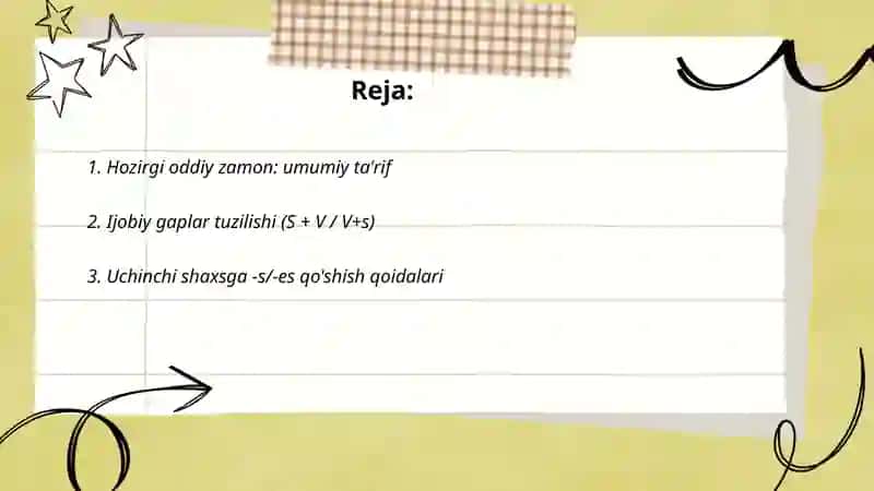 Hozirgi oddiy zamon (Present Simple) 2