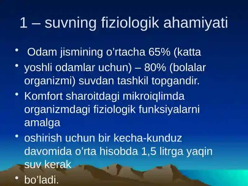 DPMlar suv bilan taminlanishi 2