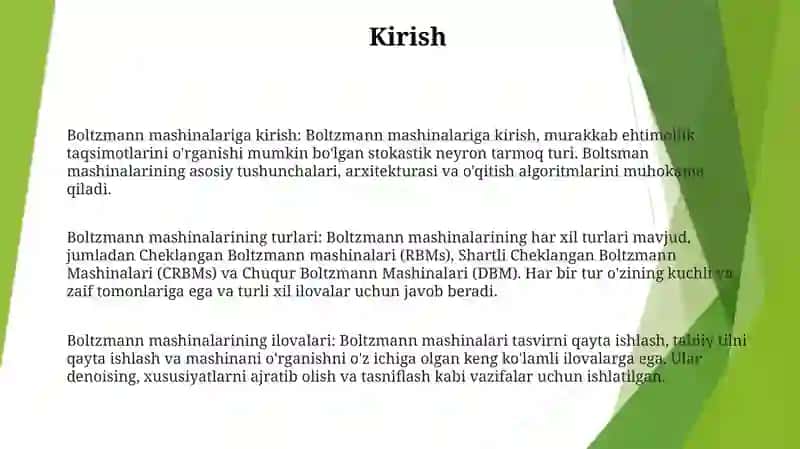 Boltzmann mashinalari 2