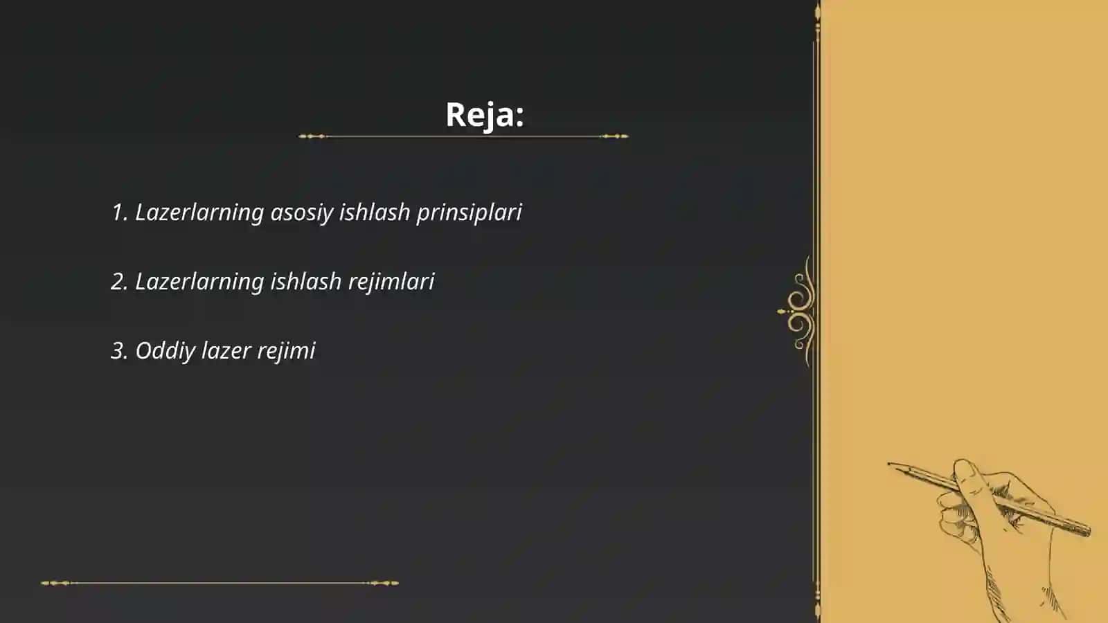 Lazerlarning ishlash rejimlari. Oddiy rejim va gigant impulslar rejimi 2