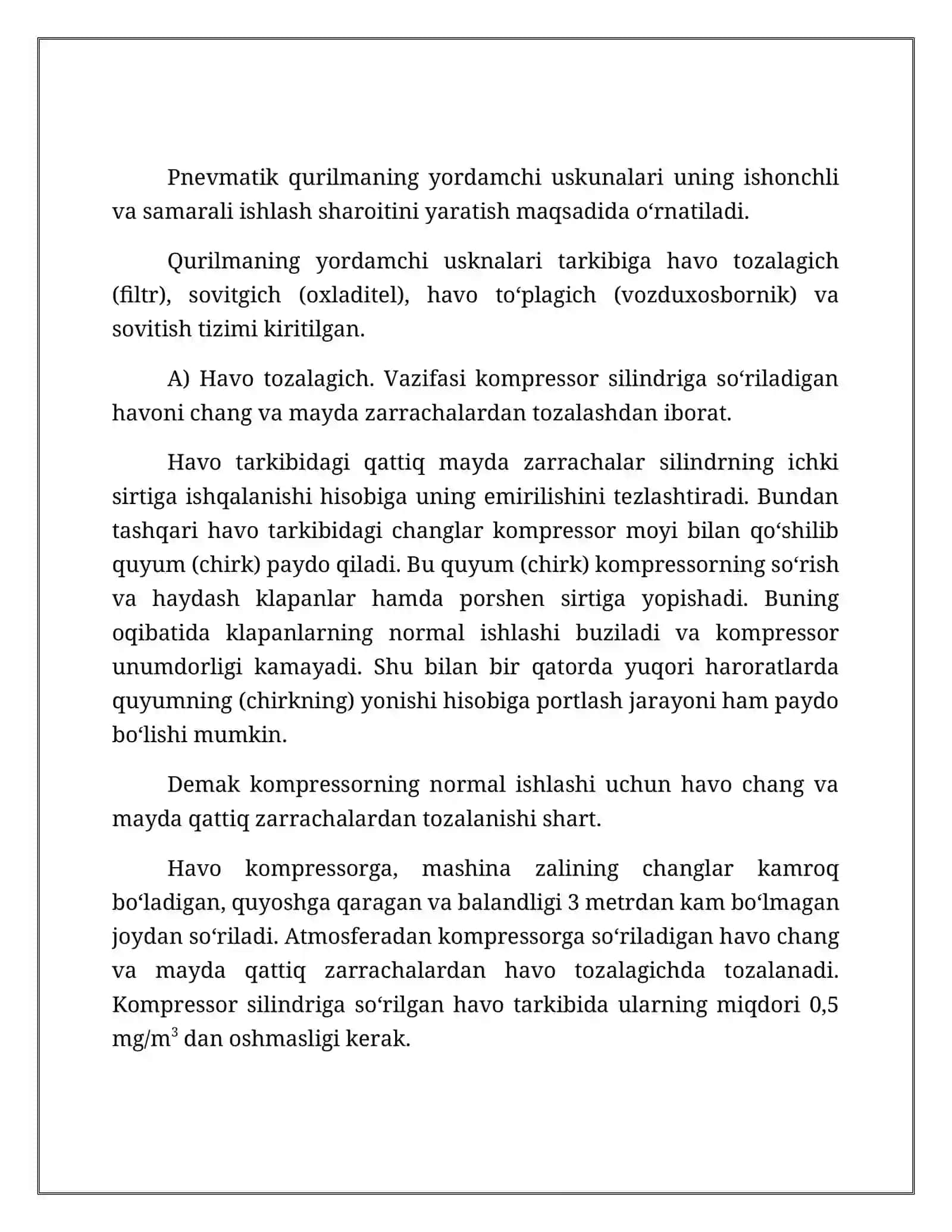 Pnevmatik qurilmalarning yordamchi uskunalari 2