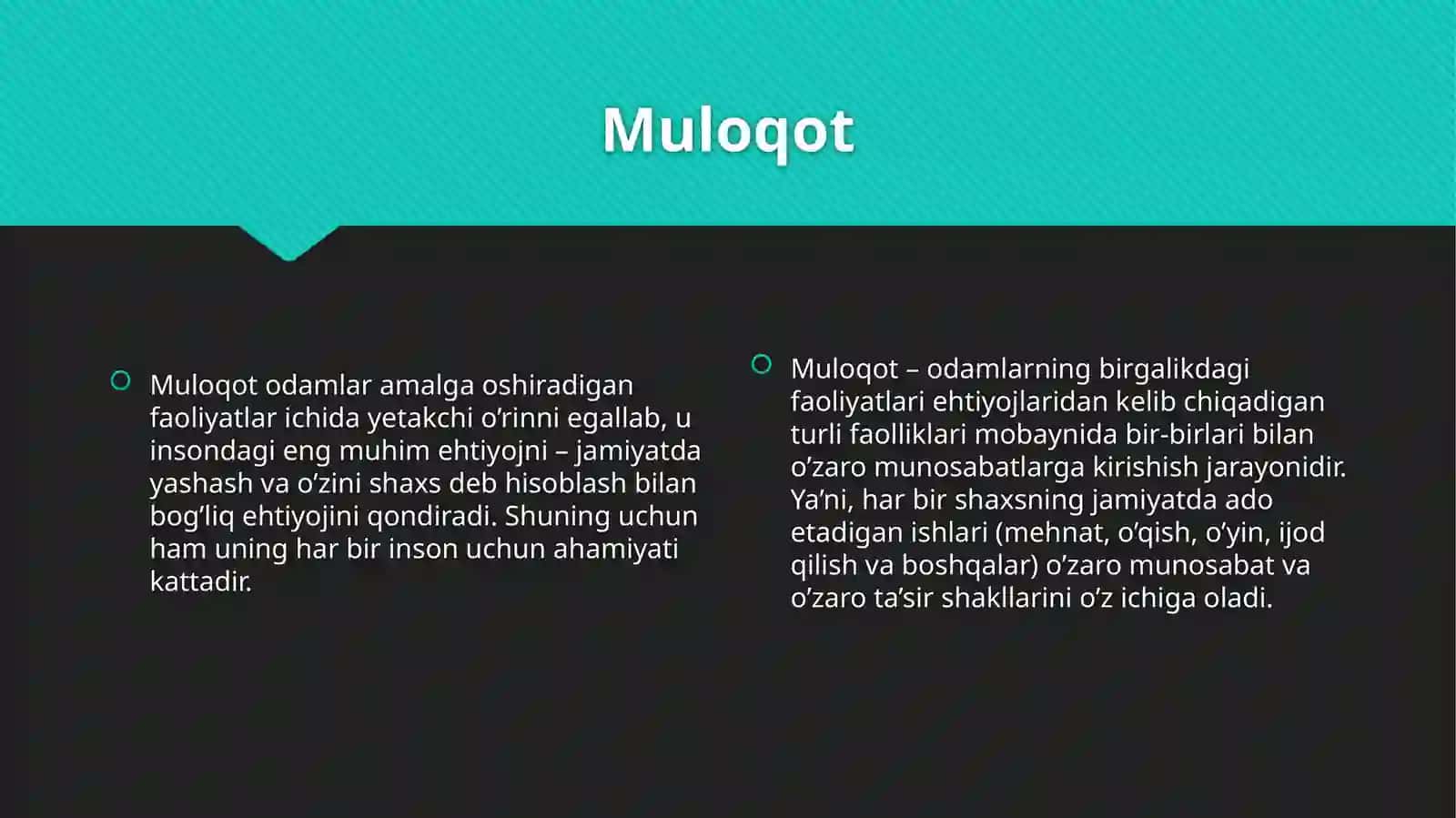 Muloqot va shaxslararo munosabatlar. Nizolar psixologiyasi va uning kelib chiqishi 2