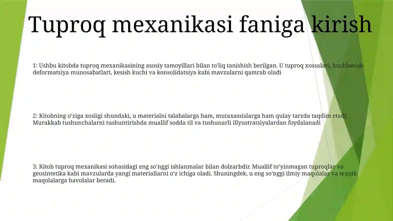 Zamin Guruntlarining MuvozanatXolatiTenglamalari 2