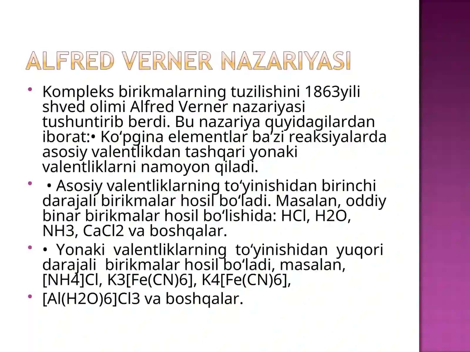 Kompleks birikmalarning tuzilishi 2
