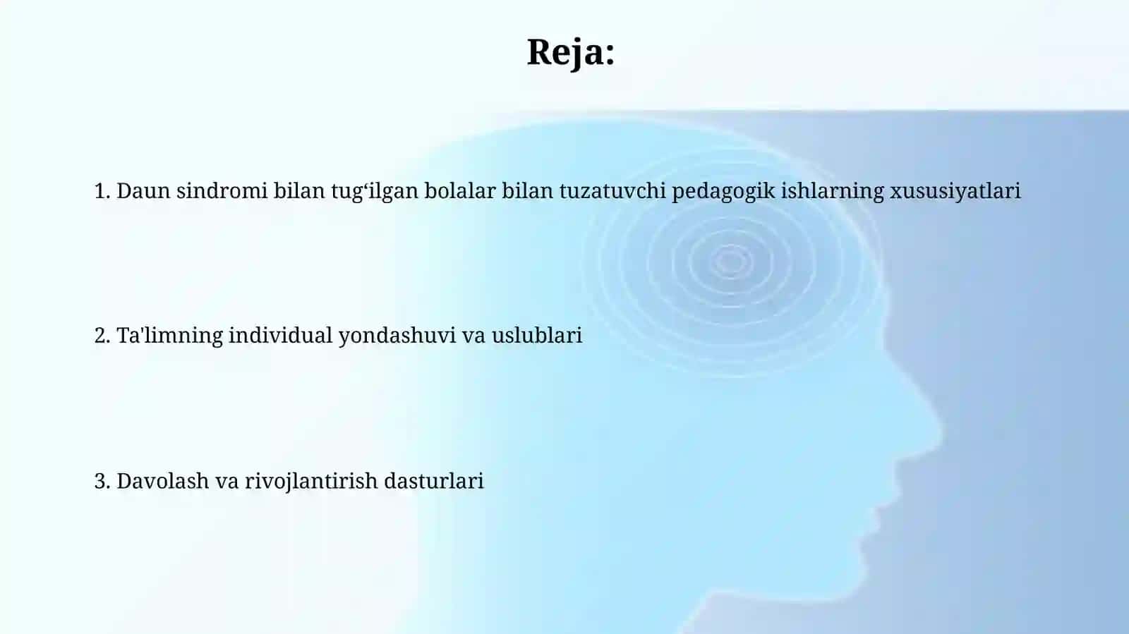 Daun sindromi bilan tugʻilgan bolalar bilanolib boriladigankorreksion. Pedagogik ishlar 2