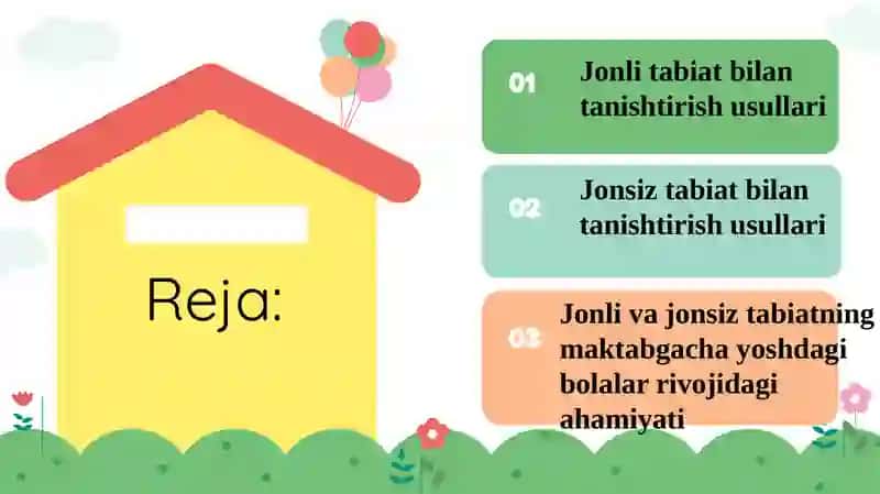 14-Mavzu:Maktabgachayoshdagibolalarnijonlivajonsiztabiatbilantanishtirishusullari 2
