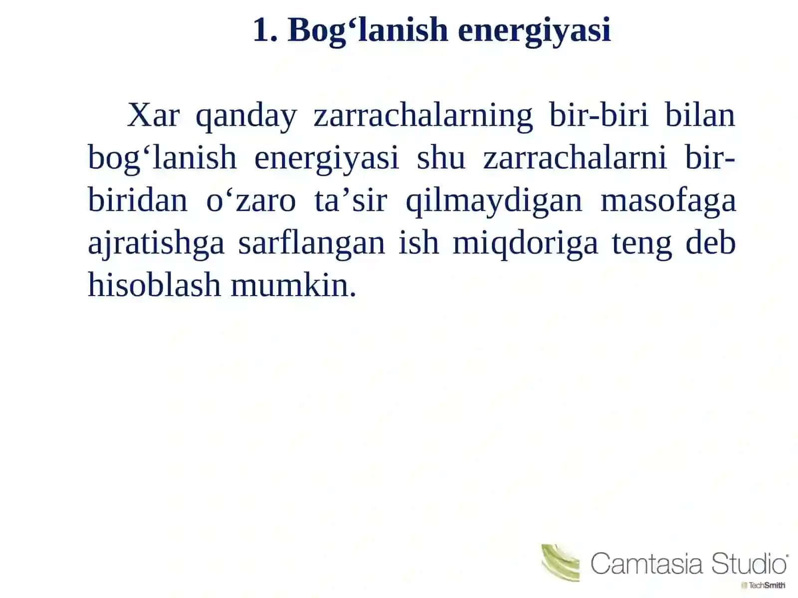 Atomlararo bog‘lanish energiyasi 2