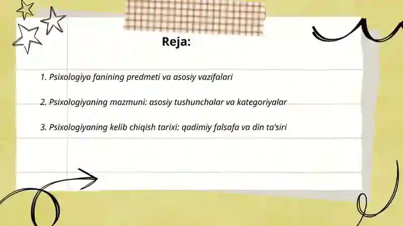 Psixologiya fanining predmeti, mazmuni kelib chiqish tarixi 2