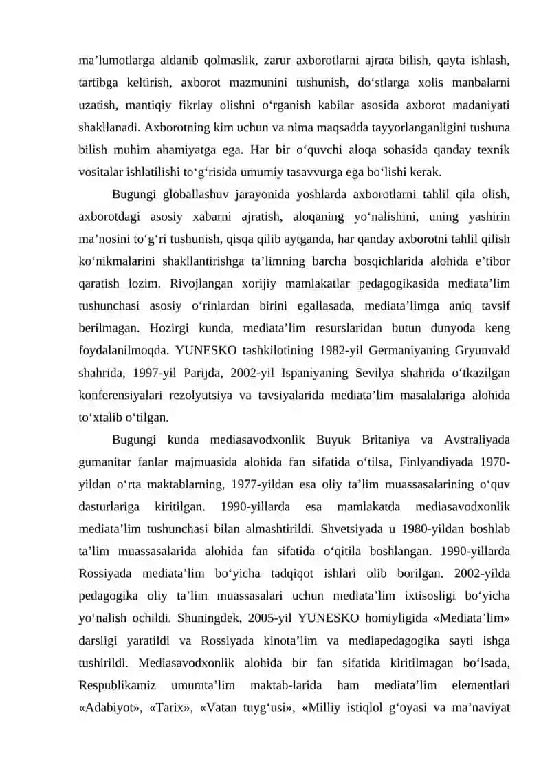 GLOBALLASHUV SHAROITIDA YOSHLARDA INTERNET MADANIYATINI SHAKLLANTIRISH 2
