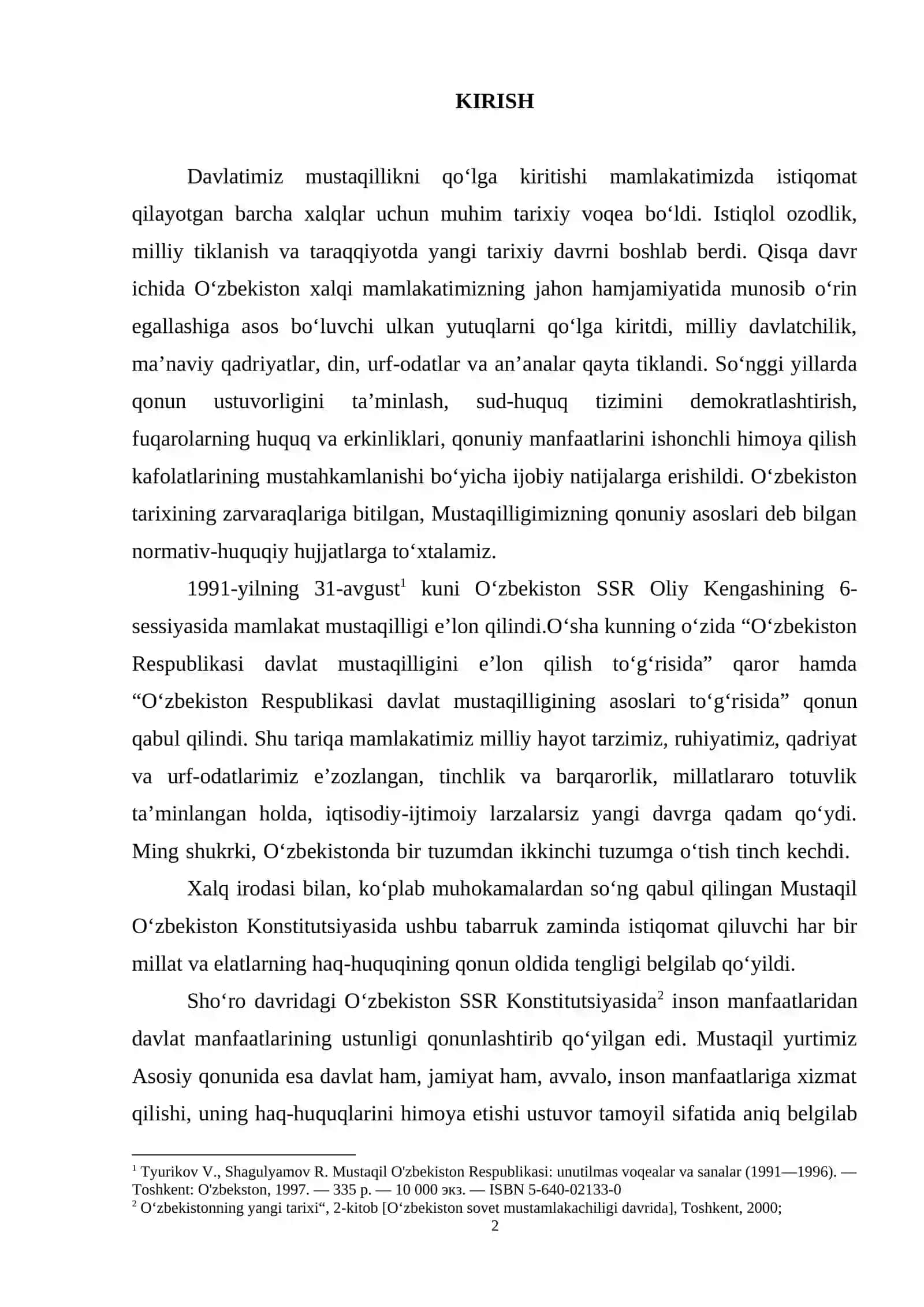 O‘ZBEKISTON MUSTAQILLIGINING HUQUQIY ASOSLARNING YARATILISHI 2