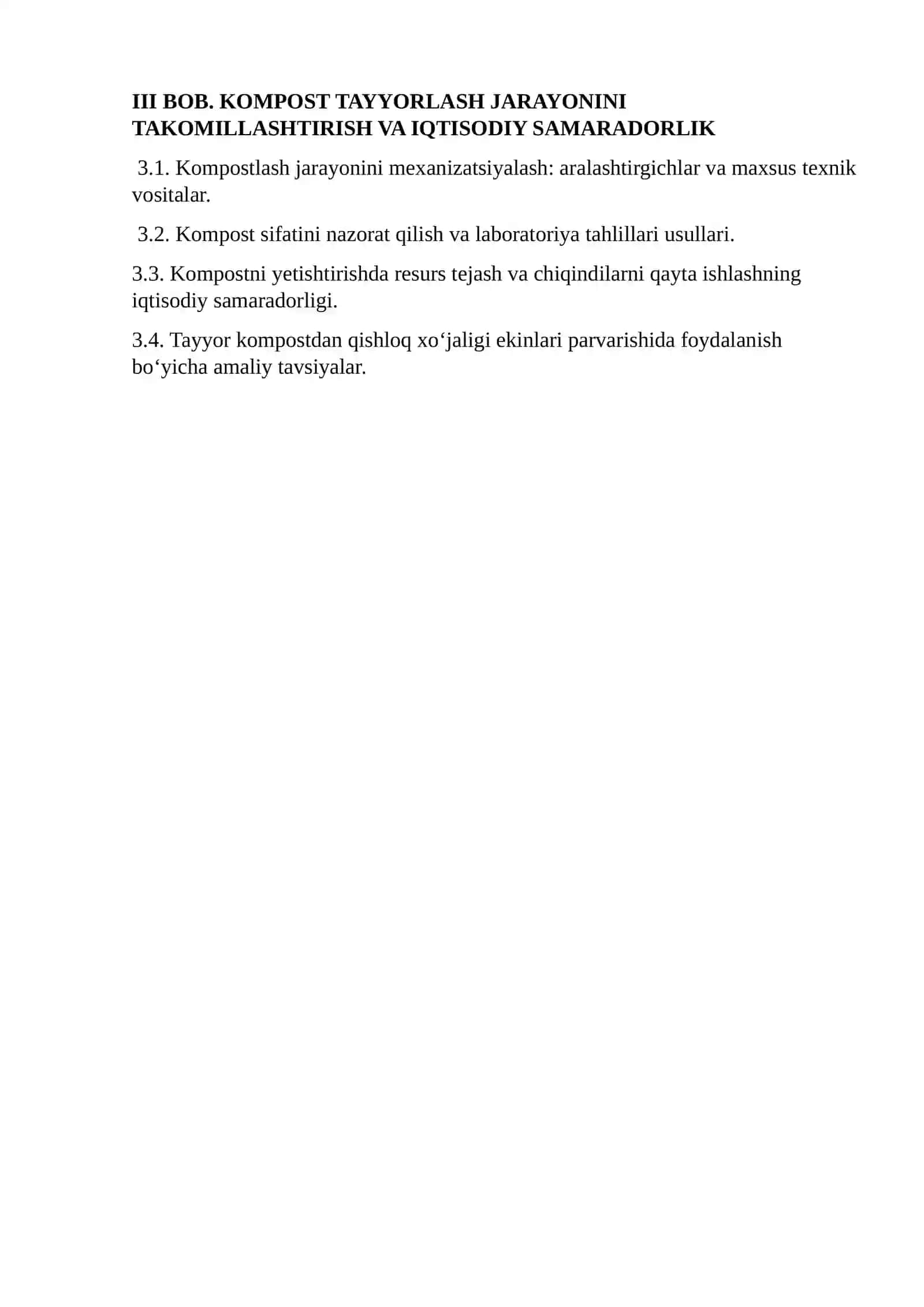 Kompost tayyorlash texnologiyasini ishlab chiqish va takomillashtirish usullari 2