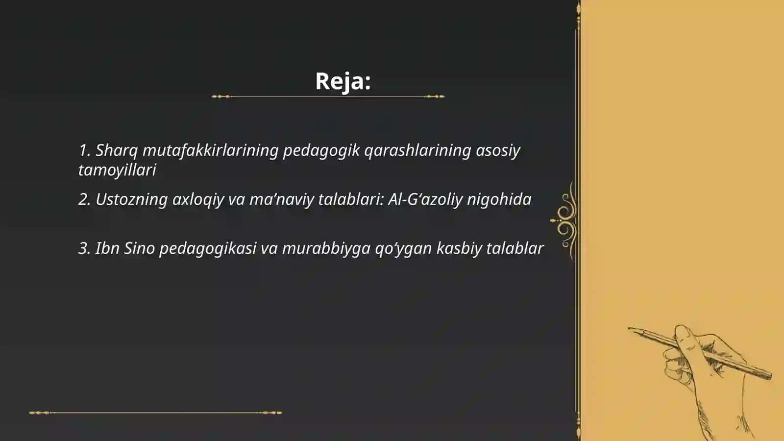 Sharq mutafakkirlarining pedagogik qarashlari va ustoz murabbiyga qoʻygan talablari 2