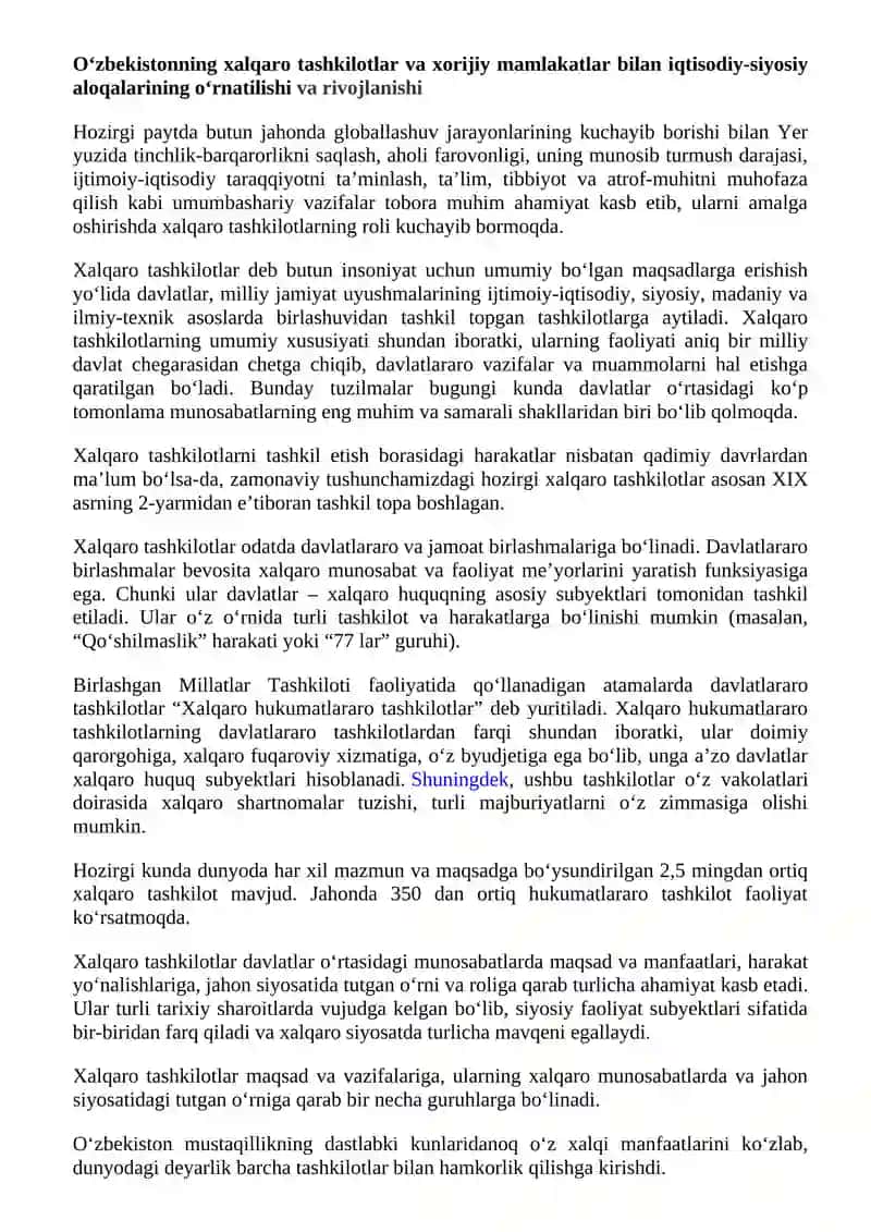 Xalqaro reytinglar va ko'rsatkichlar 2