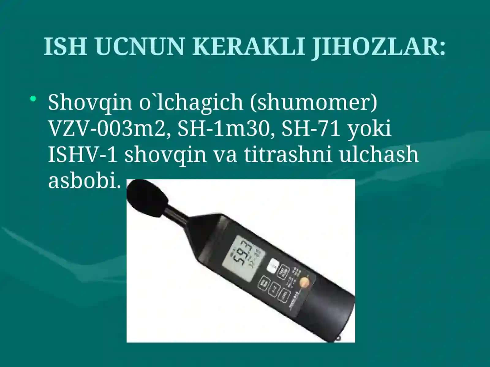 Shovqin kuchini aniqlash 2