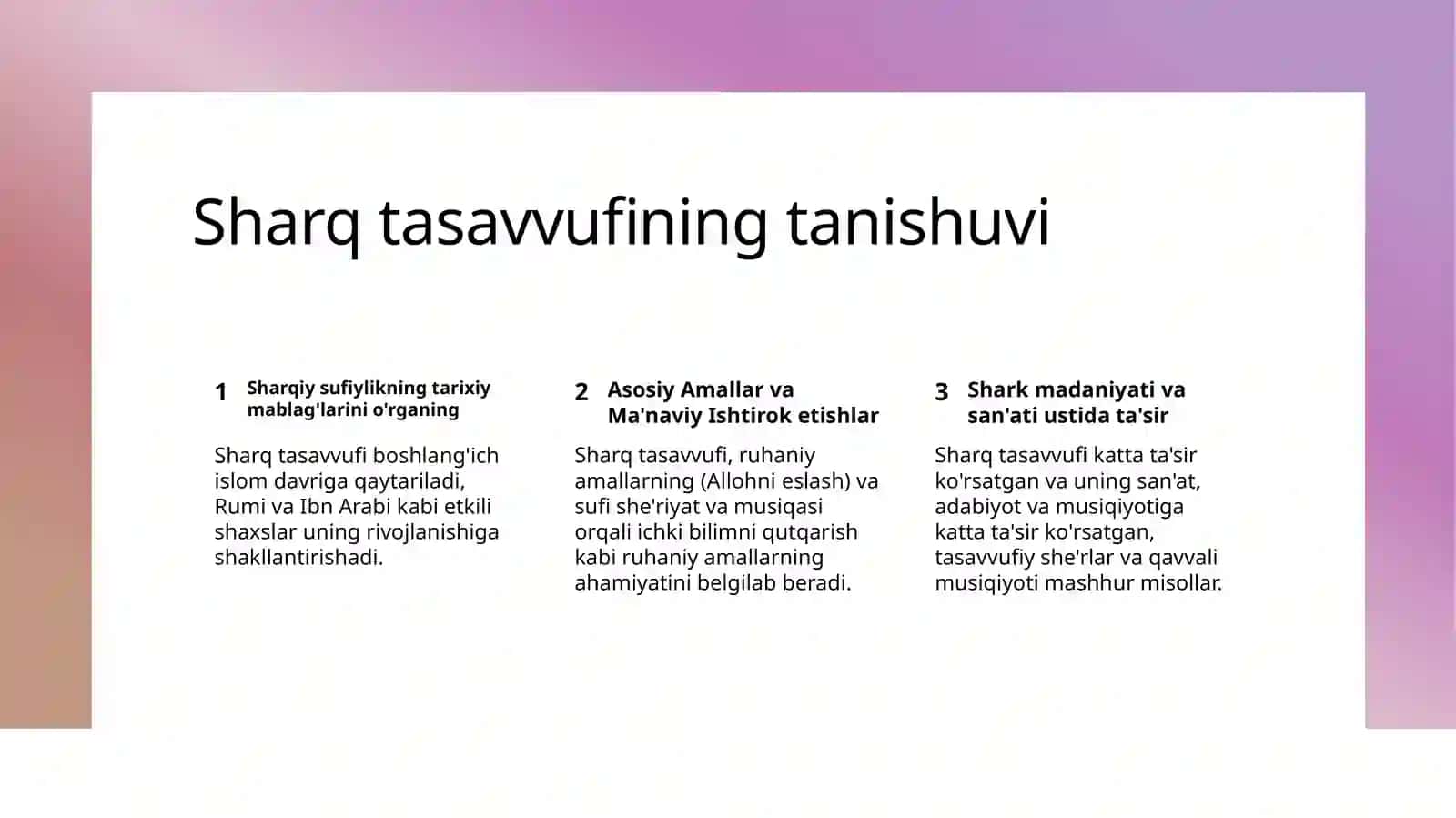 Yangi davr sharq tasavvufi 2