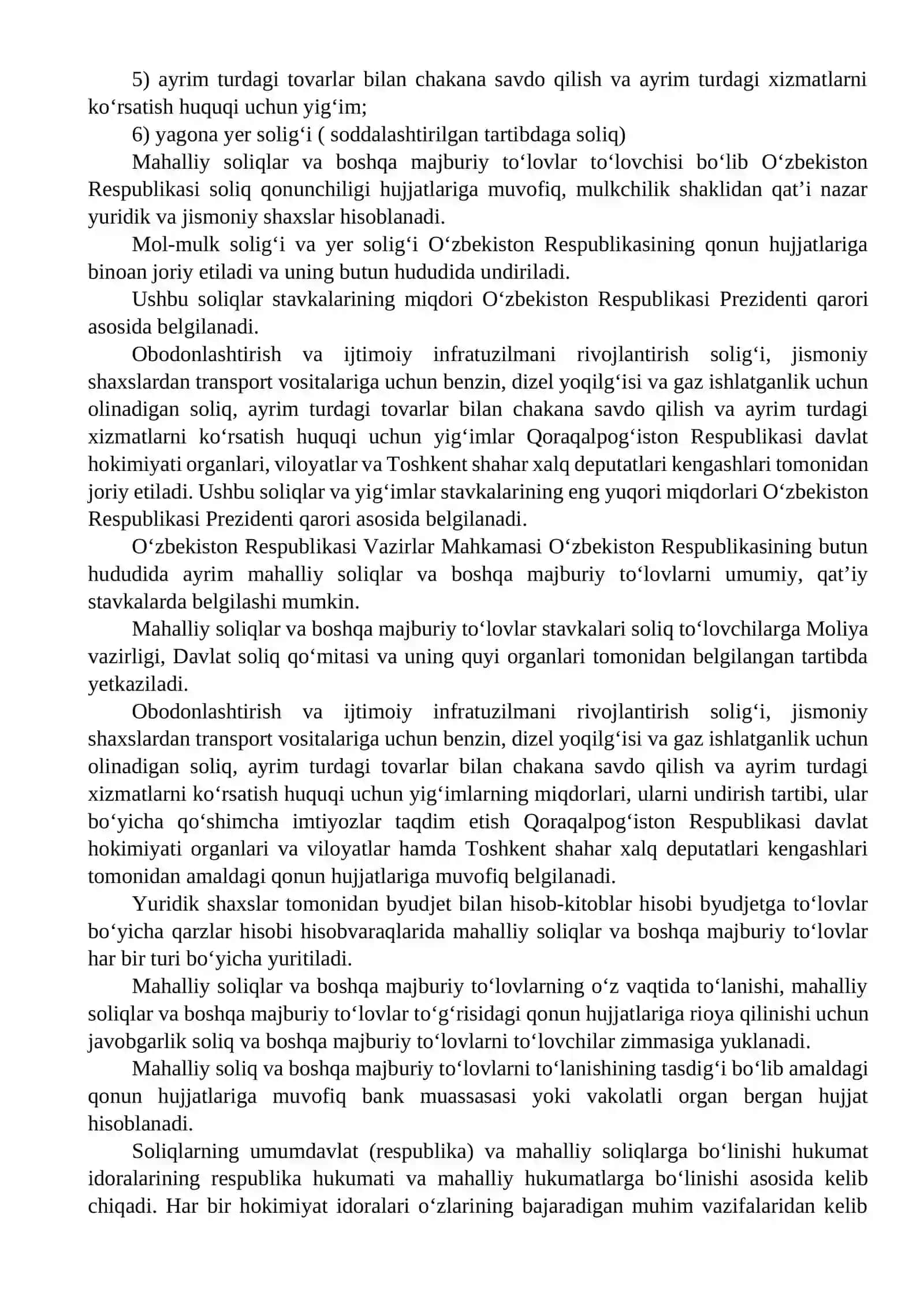 Soliqlar va soliqlarga tenglashtirilgan to‘lovlarga umumiy tavsifnoma 2