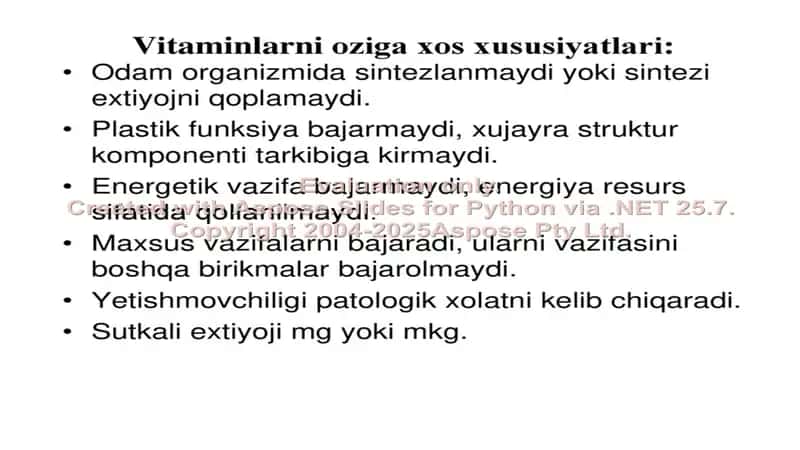 Avitaminoz va uning diagnostikasi 2