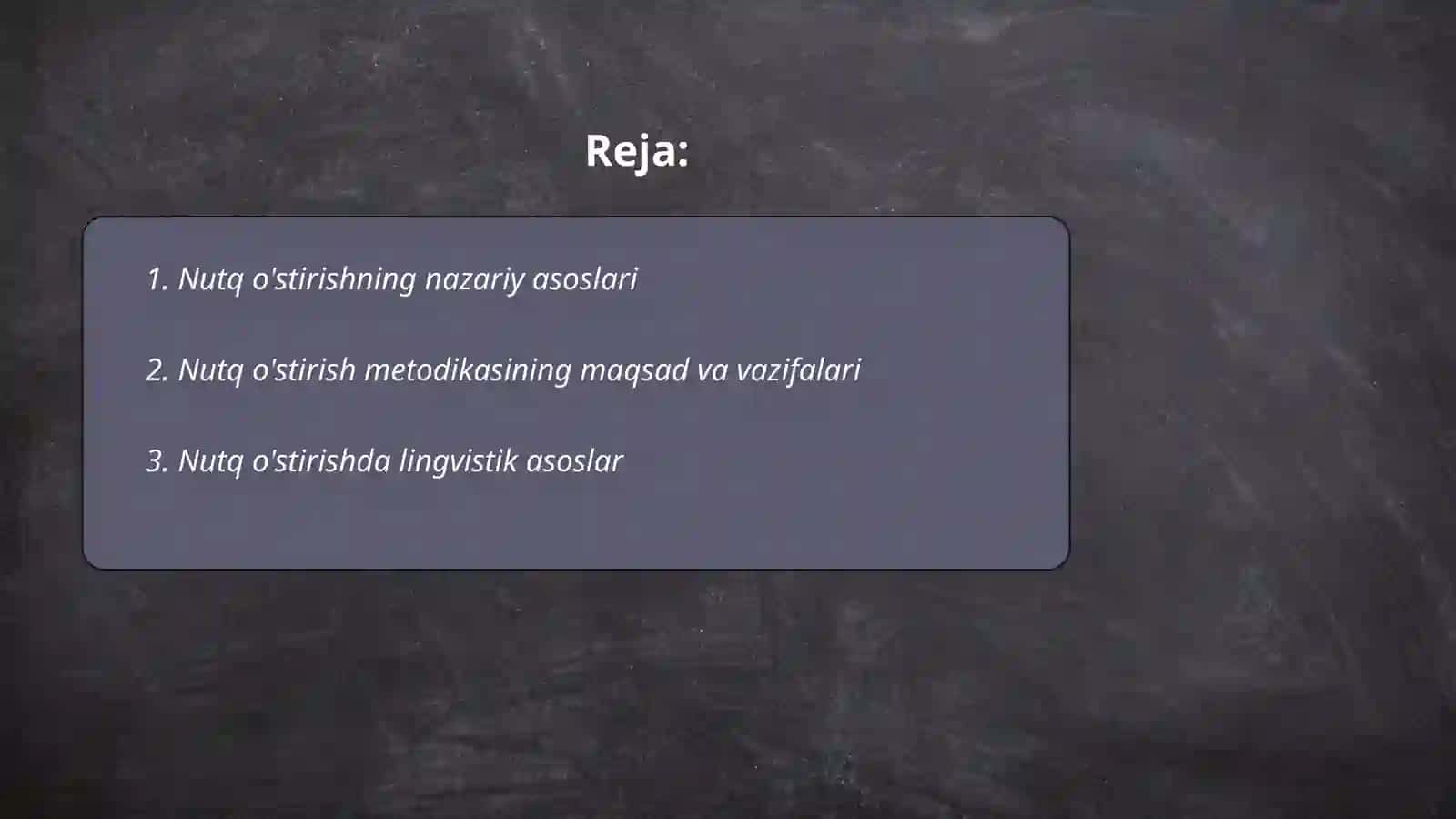 Nutq o'stirish metodikasi fanining nazariy asoslari 2