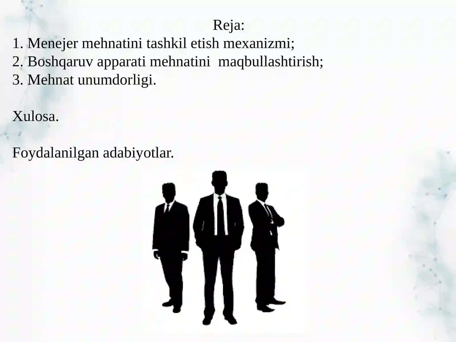 Menejer mehnati tashkili tashkili 2