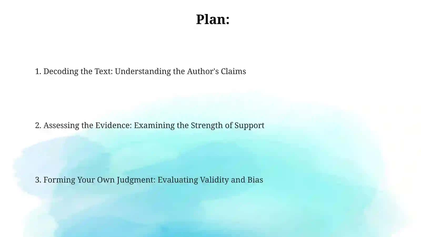 Reading a critical article and evaluating the author’s arguments 2