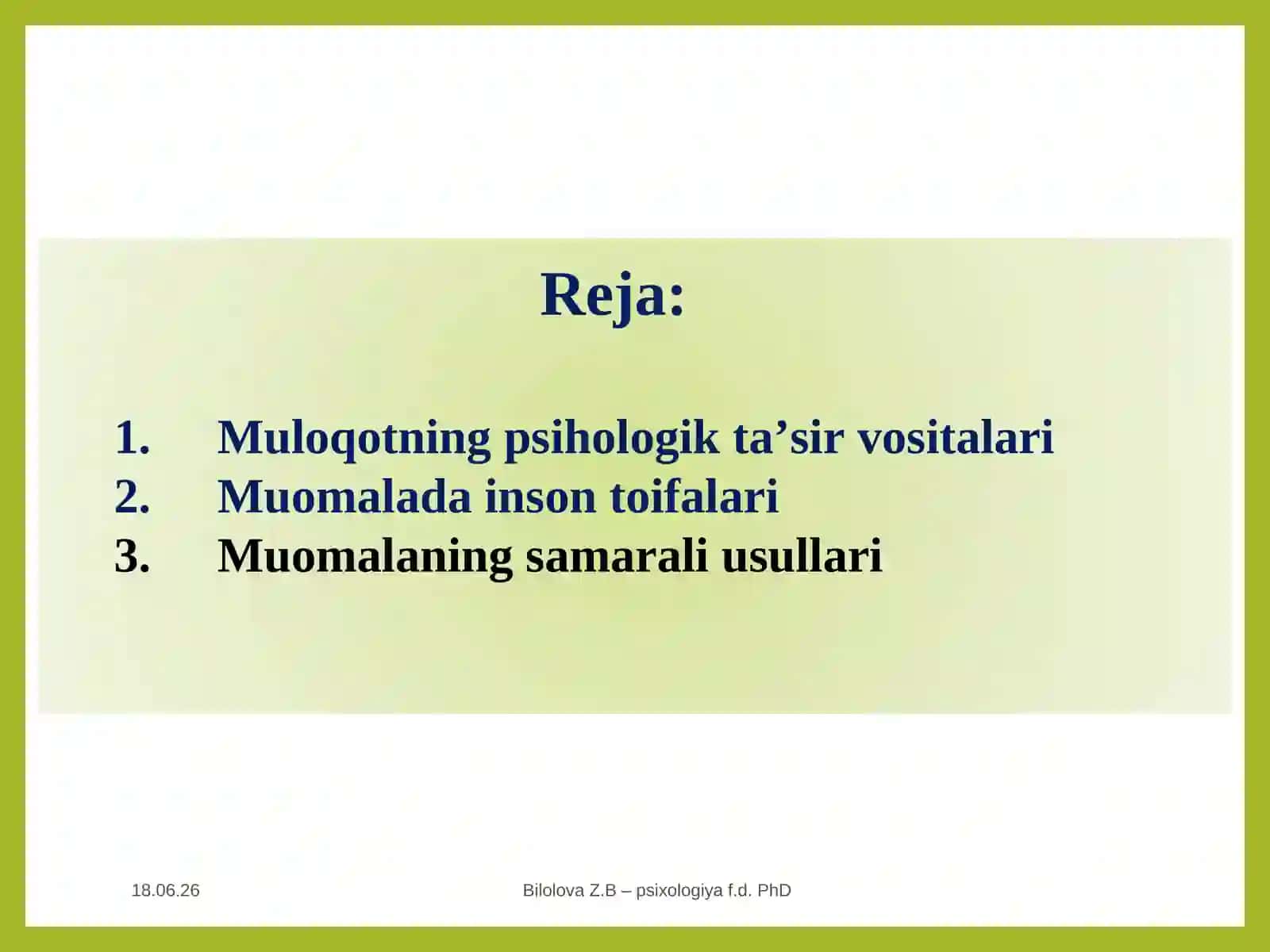 NUTQ VA MULOQOT JARAYONIDA PSIXOLOGIK ALOQA O'RNATISH 2