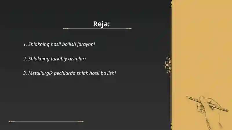 Shlakning hosil bo'lishi va chiqarish jarayoni 2