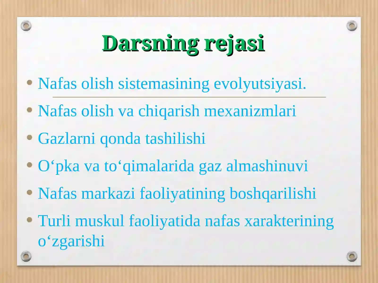 Nafas aʼzolari tuzilishi va fiziologiyasi 2